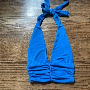 Garage Vibrant halter Blue Top
